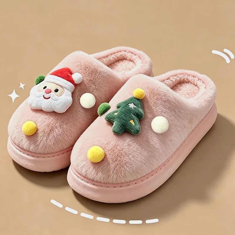 Chaussons de Noël en peluche – Semelle souple