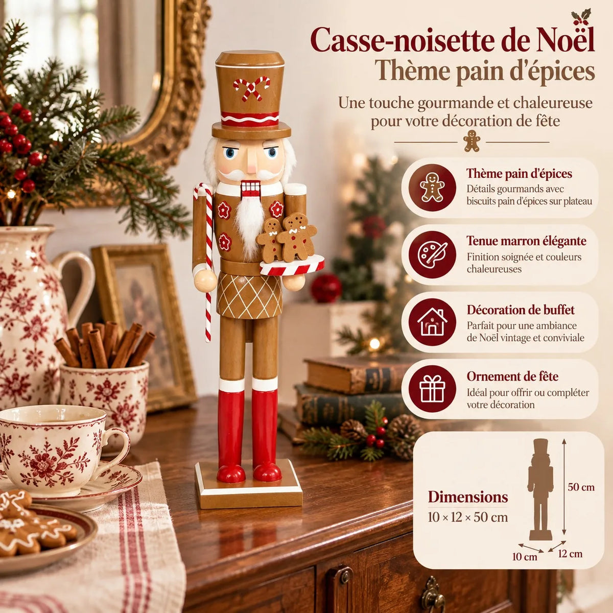 Grand casse-noisette pain d'épices 50 cm