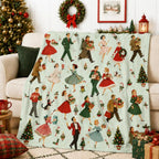 Plaid de Noël en flanelle – Sapin & coin du feu