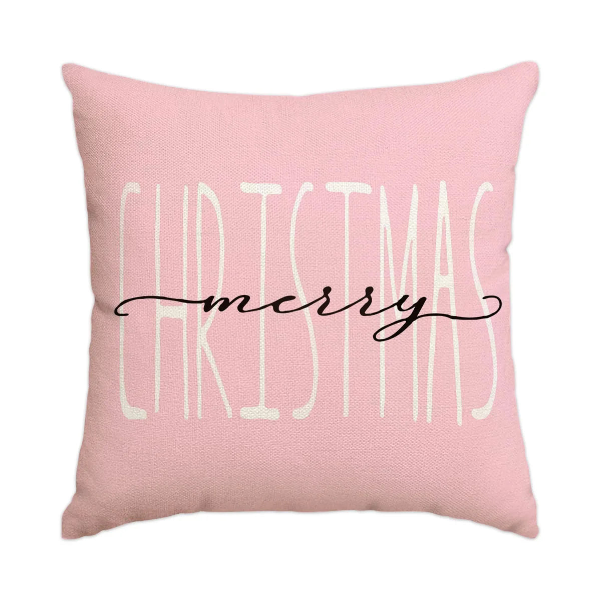 Housse de coussin de Noël rose – 45 x 45 cm