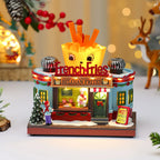 Scène de Noël lumineuse et tournante en résine (17 modèles)