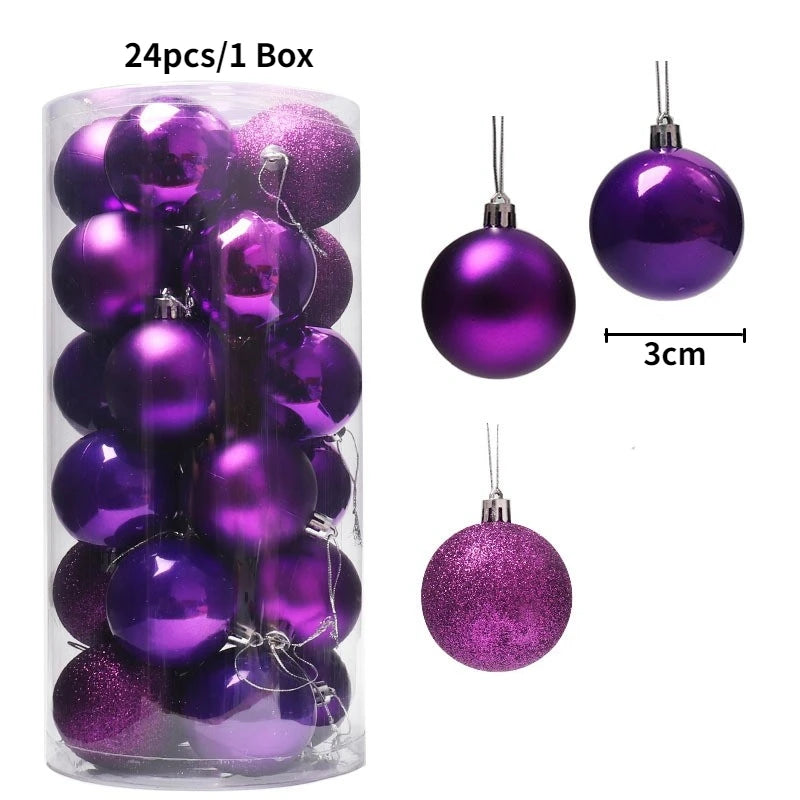 Boules de Noël brillantes – lot de 24 ou 36 (3 cm)