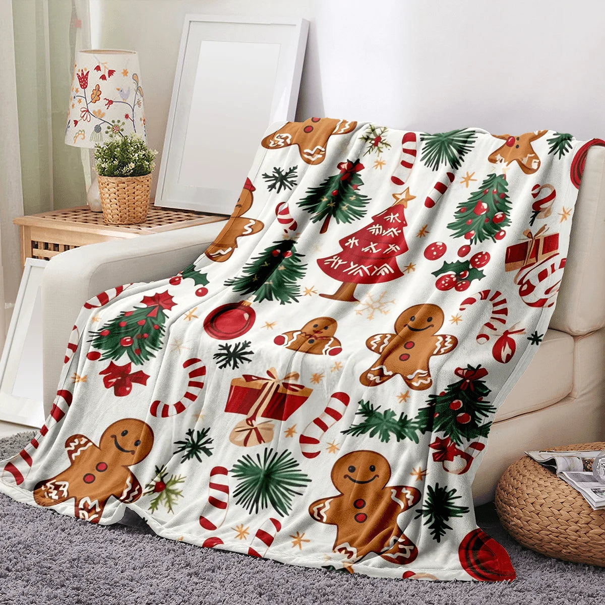 Plaid de Noël Pain d'Épices – Flanelle ultra douce