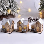 Maisonnette en bois lumineuse LED