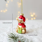 Suspension de Noël en verre peint (Père Noël, bonhomme de neige…)