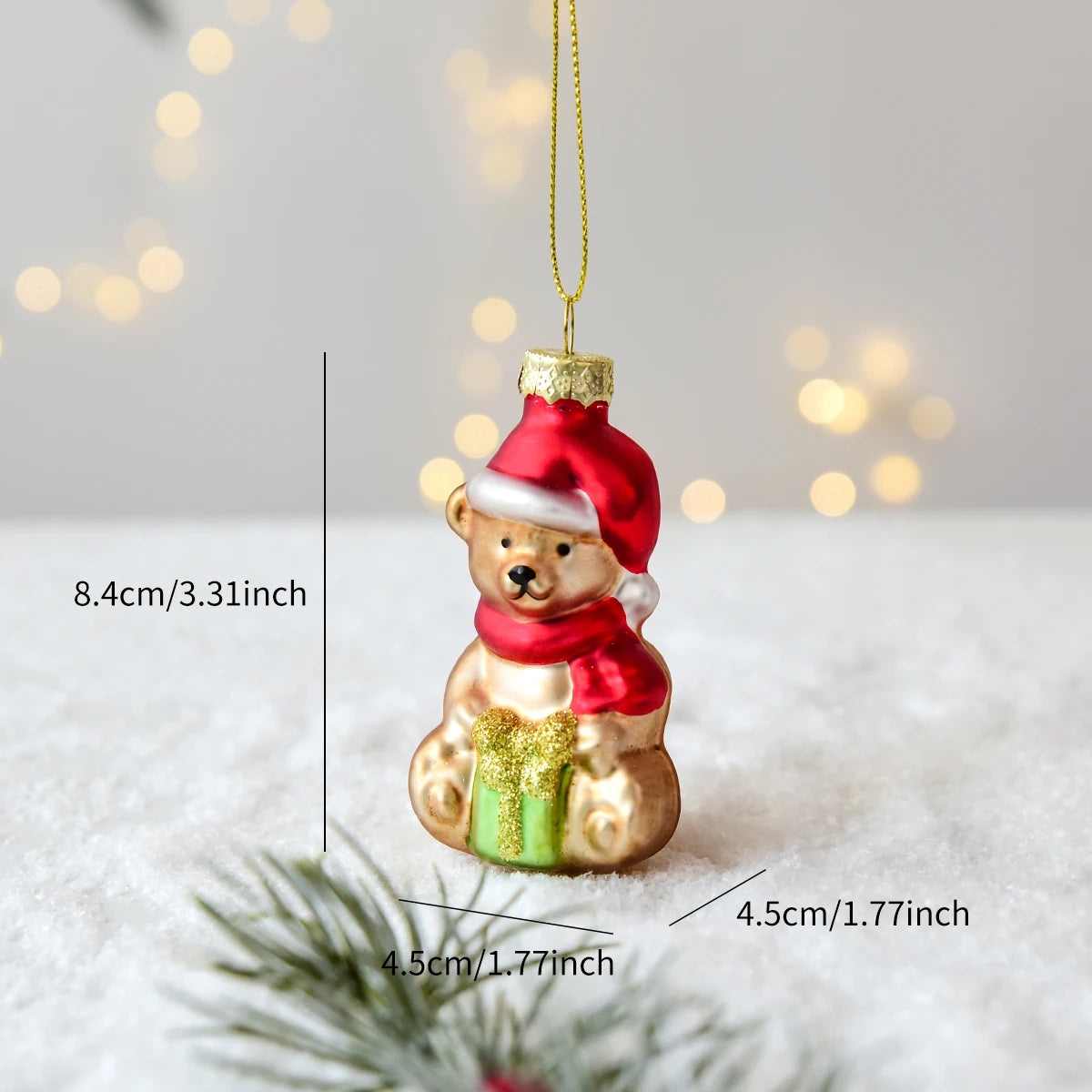 Suspension de Noël en verre peint (Père Noël, bonhomme de neige…)