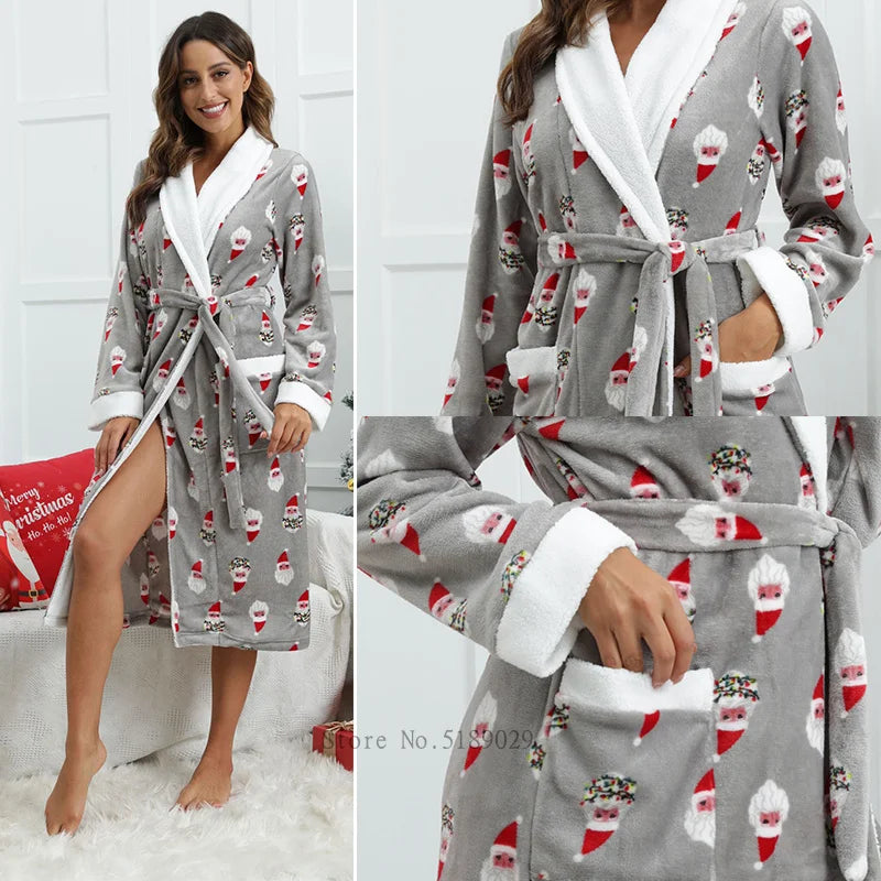 Peignoir de Noël en flanelle imprimé
