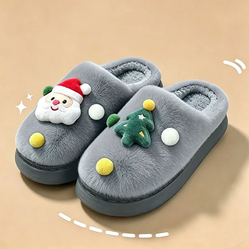 Chaussons de Noël en peluche – Semelle souple