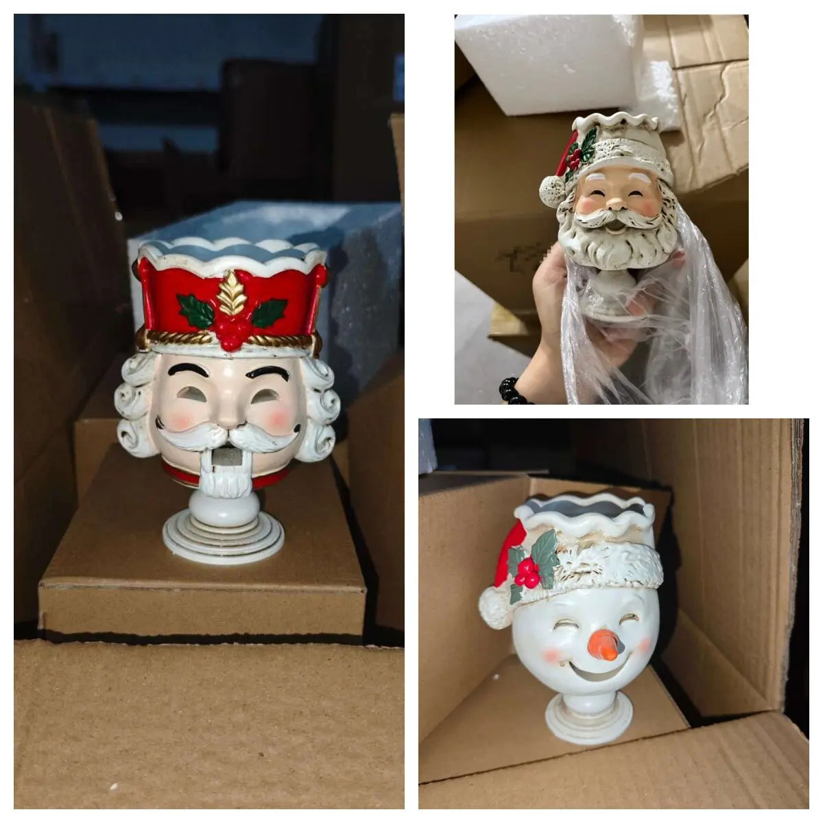 Bougeoir de Noël lumineux en résine